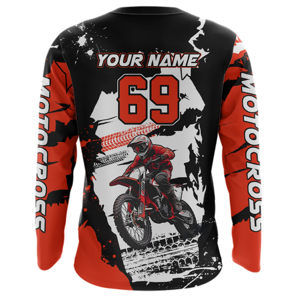 Maxcorners Dirt Bike Racing Jersey Red Upf30+ Motocross Shirt Men Kid Women Off-Road Jersey MT2709