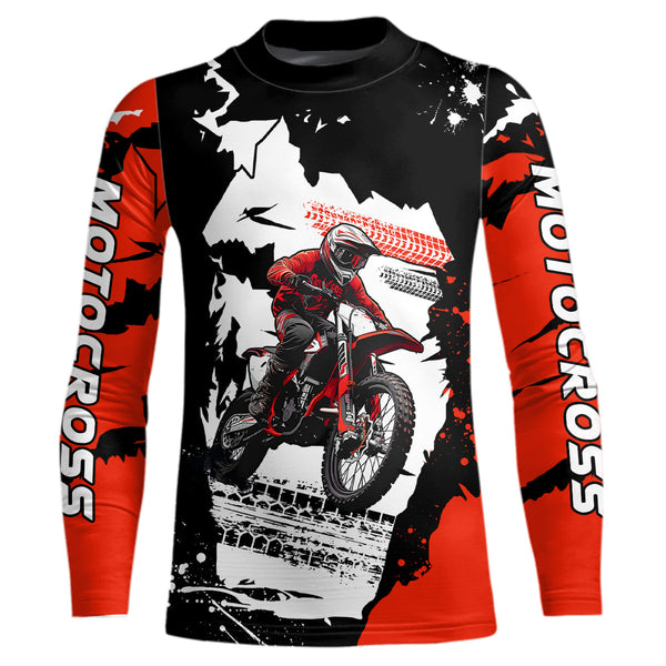 Maxcorners Dirt Bike Racing Jersey Red Upf30+ Motocross Shirt Men Kid Women Off-Road Jersey MT2709