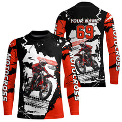 Maxcorners Dirt Bike Racing Jersey Red Upf30+ Motocross Shirt Men Kid Women Off-Road Jersey MT2709