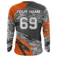 Maxcorners Motocross Racing Jersey Orange Upf30+ Dirt Bike Off-Road Shirt Motorcycle Kid Men Women MT2709