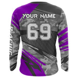 Maxcorners Motocross Racing Jersey Purple Upf30+ Dirt Bike Off-Road Shirt Motorcycle Kid Men Women MT2709