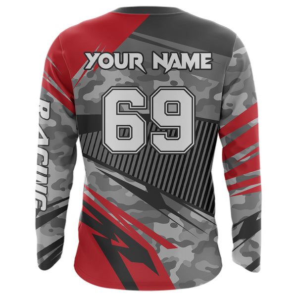 Maxcorners Motocross Racing Jersey Red Upf30+ Dirt Bike Off-Road Shirt Motorcycle Kid Men Women MT2709