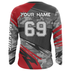 Maxcorners Motocross Racing Jersey Red Upf30+ Dirt Bike Off-Road Shirt Motorcycle Kid Men Women MT2709