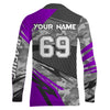Maxcorners Motocross Racing Jersey Purple Upf30+ Dirt Bike Off-Road Shirt Motorcycle Kid Men Women MT2709