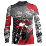 Maxcorners Motocross Racing Jersey Red Upf30+ Dirt Bike Off-Road Shirt Motorcycle Kid Men Women MT2709