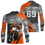 Maxcorners Motocross Racing Jersey Orange Upf30+ Dirt Bike Off-Road Shirt Motorcycle Kid Men Women MT2709