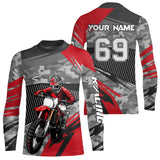 Maxcorners Motocross Racing Jersey Red Upf30+ Dirt Bike Off-Road Shirt Motorcycle Kid Men Women MT2709