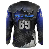 Maxcorners Blue Motocross Racing Jersey Upf30+ Dirt Bike Shirt Youth Men Women Kid Off-Road MT2709