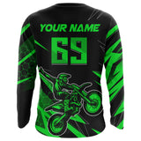 Maxcorners Motocross Jersey Kid Men Women Upf30+ Green Racing Dirt Bike Shirt Off-Road Motorcycle MT2709