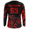 Maxcorners Motocross Jersey Kid Men Women Upf30+ Red Racing Dirt Bike Shirt Off-Road Motorcycle MT2709