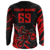 Maxcorners Motocross Jersey Kid Men Women Upf30+ Red Racing Dirt Bike Shirt Off-Road Motorcycle MT2709