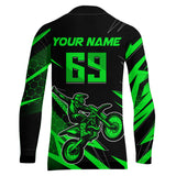 Maxcorners Motocross Jersey Kid Men Women Upf30+ Green Racing Dirt Bike Shirt Off-Road Motorcycle MT2709