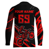 Maxcorners Motocross Jersey Kid Men Women Upf30+ Red Racing Dirt Bike Shirt Off-Road Motorcycle MT2709