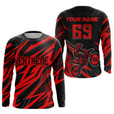 Maxcorners Motocross Jersey Kid Men Women Upf30+ Red Racing Dirt Bike Shirt Off-Road Motorcycle MT2709