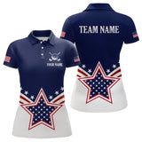 Maxcorners Custom Patriotic Golf Polo Shirt White and Blue Golf Shirts for Men Women TeamMT0306