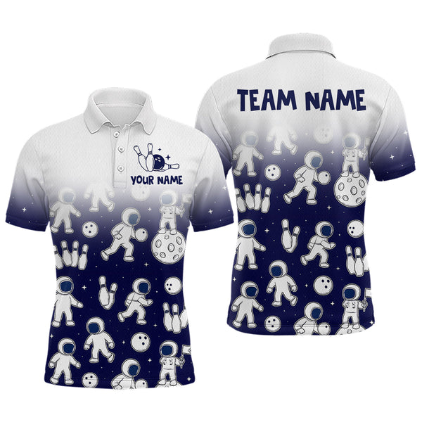 Maxcorners Astronaut Bowling Shirts for Men Women Team Bowling Polo & Quarter Zip Shirts MT1408