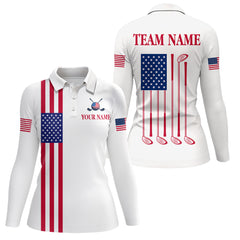 Maxcorners American Flag Golf Polo Shirt Custom Patriotic Golf Shirts for Men Women TeamMT0306