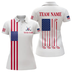 Maxcorners American Flag Golf Polo Shirt Custom Patriotic Golf Shirts for Men Women TeamMT0306