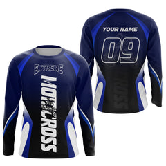 Maxcorners Custom Blue Motocross Jersey for Men Kid Women Racing Dirt Bike Off-road Shirt  LM2809