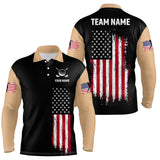 Maxcorners Retro Custom American Flag Golf Polo Shirt Patriotic Golf Polo Shirts For Men