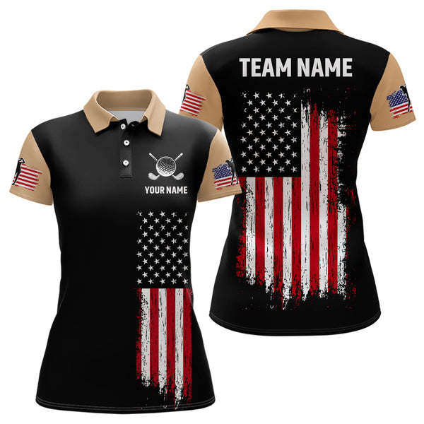 Maxcorners Custom American Flag Golf Polo Shirt Patriotic Golf Polo Shirts For Men Women