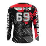 Maxcorners Motocross Racing Jersey Red Upf30+ Motorcycle Dirt Bike Jersey Off-Road Shirt Men Kid Women MT2709