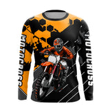 Maxcorners Motocross Racing Jersey Orange Upf30+ Motorcycle Dirt Bike Jersey Off-Road Shirt Men Kid Women MT2709