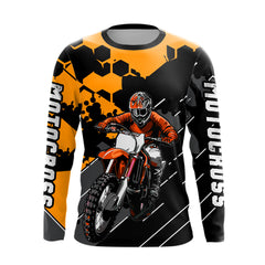 Maxcorners Motocross Racing Jersey Orange Upf30+ Motorcycle Dirt Bike Jersey Off-Road Shirt Men Kid Women MT2709