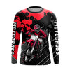 Maxcorners Motocross Racing Jersey Red Upf30+ Motorcycle Dirt Bike Jersey Off-Road Shirt Men Kid Women MT2709