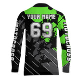 Maxcorners Motocross Racing Jersey Green Upf30+ Motorcycle Dirt Bike Jersey Off-Road Shirt Men Kid Women MT2709