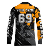 Maxcorners Motocross Racing Jersey Orange Upf30+ Motorcycle Dirt Bike Jersey Off-Road Shirt Men Kid Women MT2709
