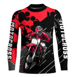 Maxcorners Motocross Racing Jersey Red Upf30+ Motorcycle Dirt Bike Jersey Off-Road Shirt Men Kid Women MT2709