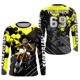 Maxcorners Motocross Racing Jersey Yellow Upf30+ Motorcycle Dirt Bike Jersey Off-Road Shirt Men Kid Women MT2709