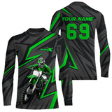 Maxcorners Custom Motocross Racing Jersey Green Dirt Bike Shirt Kid Men Women Off-road Shirt MT2709