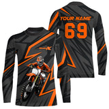 Maxcorners Custom Motocross Racing Jersey Orange Dirt Bike Shirt Kid Men Women Off-road Shirt MT2709