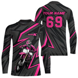 Maxcorners Custom Motocross Racing Jersey Pink Dirt Bike Shirt Kid Men Women Off-road Shirt MT2709