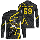 Maxcorners Custom Motocross Racing Jersey Yellow Dirt Bike Shirt Kid Men Women Off-road Shirt MT2709