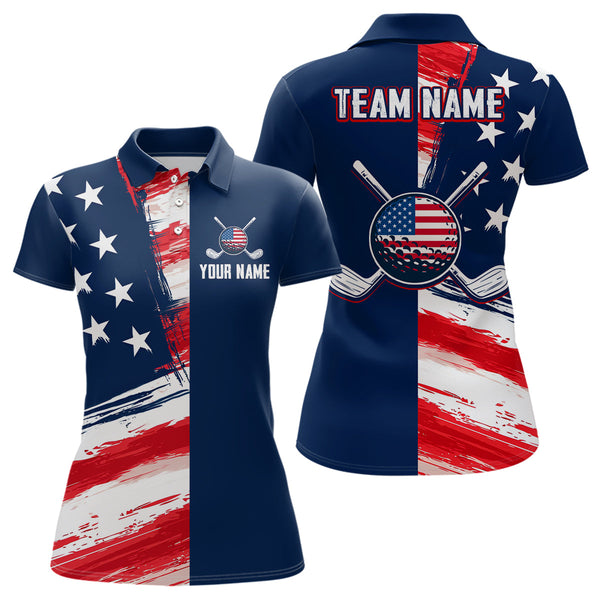 Maxcorners Custom American Flag Golf Polo Shirt For Men Women Patriotic Golf Polo Us Shirt