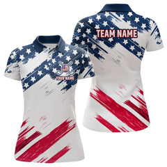 Maxcorners Custom Patriotic Golf Polo Shirt US Flag Golf Shirts for Men Women TeamMT0306