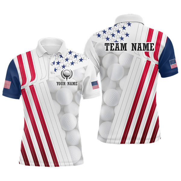 Maxcorners Custom Us Patriotic Golf Polo Shirt American Flag Golf Polo For Men Women