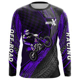Maxcorners Dirt Bike Jersey Men Kid Women Upf30+ Purple Motocross Shirt Racing Off-Road Shirt MT2809