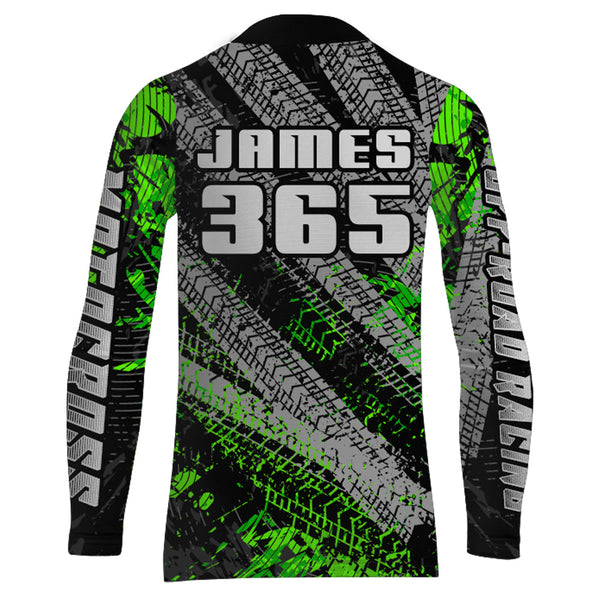 Maxcorners Kid Men Motocross Jersey Upf30+ Off-road Racing Jersey Dirt Bike Green Motorcycle Shirt MT2809