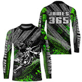 Maxcorners Kid Men Motocross Jersey Upf30+ Off-road Racing Jersey Dirt Bike Green Motorcycle Shirt MT2809
