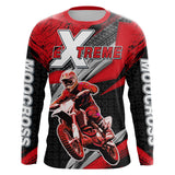 Maxcorners Motocross Racing Jersey Upf30+ Custom Dirt Bike Shirt Men Women Kid Red Off-Road MT2809