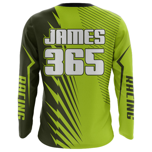 Maxcorners Green Motocross Racing Jersey Upf30+ Dirt Bike Shirt Motorcycle Men Kid Women XM176 MT2809