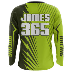 Maxcorners Green Motocross Racing Jersey Upf30+ Dirt Bike Shirt Motorcycle Men Kid Women XM176 MT2809