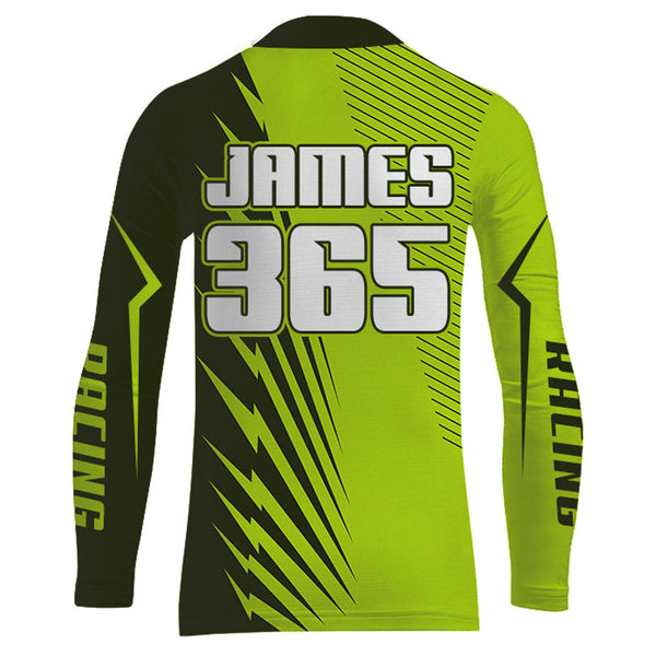 Maxcorners Green Motocross Racing Jersey Upf30+ Dirt Bike Shirt Motorcycle Men Kid Women XM176 MT2809