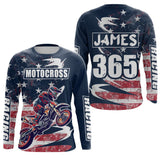 Maxcorners Motocross Jersey UPF30+ American Flag Dirt Bike Racing Adult&Kid Off-Road Motorcycle Shirt LM2809