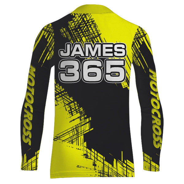 Maxcorners Yellow Motocross Racing Jersey Men Kid Upf30+ Dirt Bike Off-Road Shirt MX Jersey MT2809