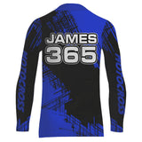 Maxcorners Blue Motocross Racing Jersey Men Kid Upf30+ Dirt Bike Off-Road Shirt MX Jersey MT2809